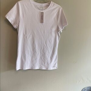Calvin Klein White Short Sleeve Tee Sz.  L, Performance Stretch Basic Casual